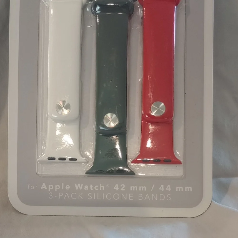 Modal Silicone Bands for Apple Watch - White, Green, and Red